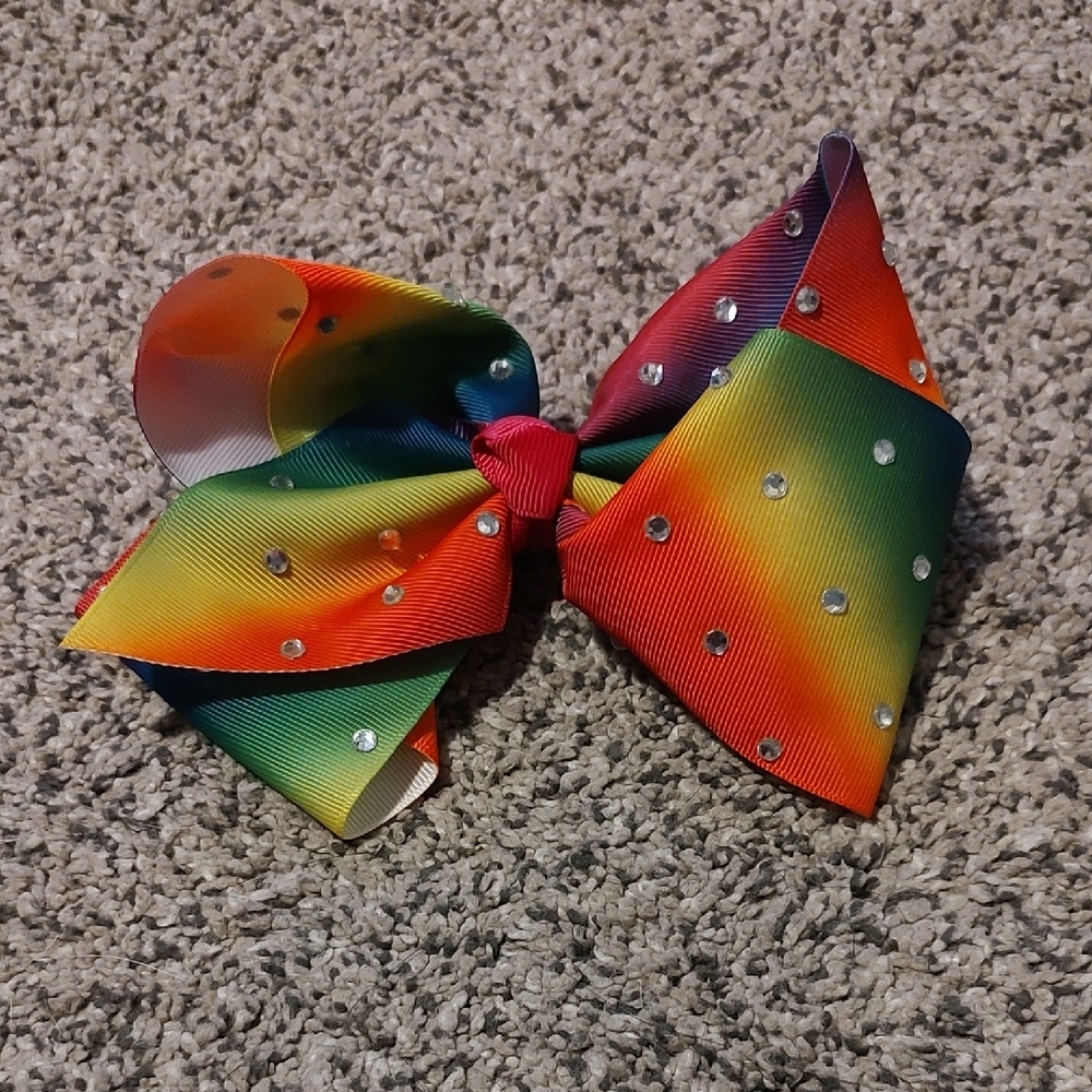 Rainbow Bow with Rhinestones